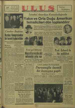 Ulus Gazetesi 27 Kasım 1949 kapağı