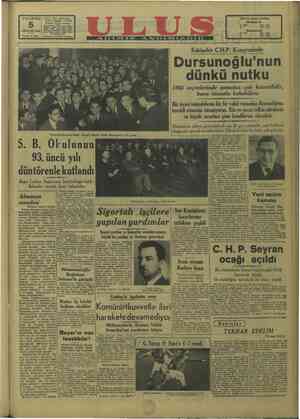 Ulus Gazetesi 5 Aralık 1949 kapağı