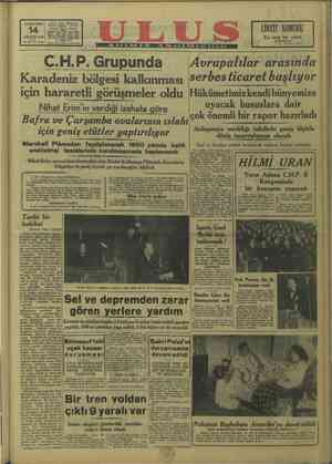 Ulus Gazetesi 14 Aralık 1949 kapağı