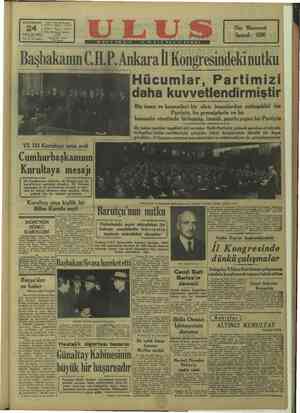 Ulus Gazetesi 24 Aralık 1949 kapağı