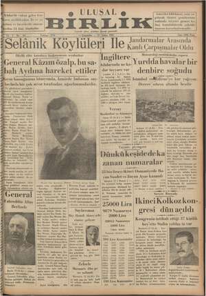 Ulusal Birlik (İzmir) Gazetesi 13 Şubat 1935 kapağı