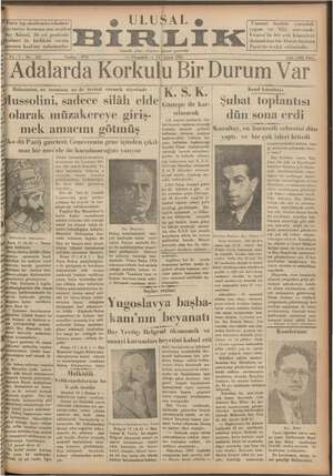 Ulusal Birlik (İzmir) Gazetesi 14 Şubat 1935 kapağı