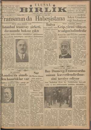 Ulusal Birlik (İzmir) Gazetesi 27 Şubat 1935 kapağı