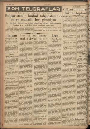    11 Martt 935 (Ulusal Birlik) Bir Bulgar gazetesinin yazdığı şiddetli yazıların elleri a m hudud tahşidatını Ce- nevre...