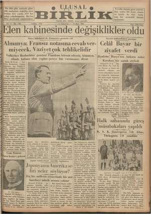 Ulusal Birlik (İzmir) Gazetesi 23 Mart 1935 kapağı