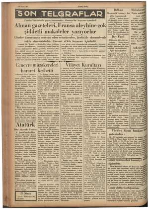    18 Nısan 935 ” (Ulusal Birlik) 4 SON TELGRAFLAR Uluslar ila geçen konuşmalar, Almanya'da uyandırdı Alman gazeteleri, Fransa