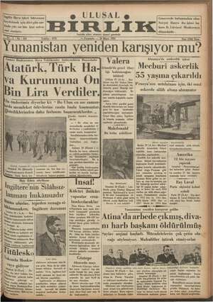 Ulusal Birlik (İzmir) Gazetesi 30 Mayıs 1935 kapağı