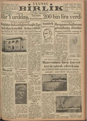 Ulusal Birlik (İzmir) Gazetesi 4 Haziran 1935 kapağı