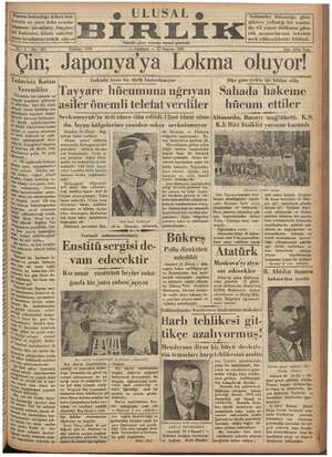 Ulusal Birlik (İzmir) Gazetesi 17 Haziran 1935 kapağı