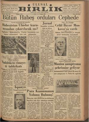 Ulusal Birlik (İzmir) Gazetesi 16 Temmuz 1935 kapağı