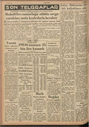    il 12 Man 935' e Birlik) Teke Ne Yunanistanda Gümütieki ve krallık cereyanları yeni safhalara giriyor Muhalifler cumurluğu