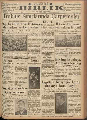 Ulusal Birlik (İzmir) Gazetesi 17 Eylül 1935 kapağı