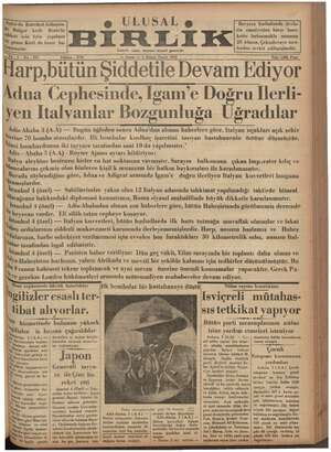 Ulusal Birlik (İzmir) Gazetesi 4 Ekim 1935 kapağı
