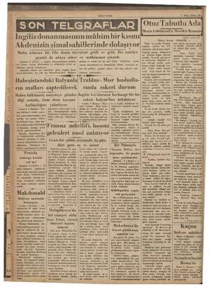      İngiliz lük nmasının ami hili bir ii : Akdenizin şimal sahillerinde dolaşıyor grama sanmam Otuz Tabutlu Ada Moris...