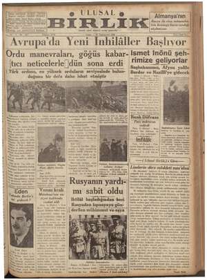    ee > Sahibi: HAYDAR RÜŞDÜ ÖKTEM Neşri ine mü NÜZHET g ULUSAL g4 SEBE RRI,K EĞ İzmirde çıkar, akşamcı siyasal gazetedir. —