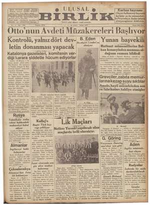    al e a fr EE e ULUSAL eg e İzmirde çıkar, akşamcı siyasal gazetedir. Şubat 1937 | am HAYDAR RÖŞDO ÖKTEM AAMDI NÜZHET ğ ye