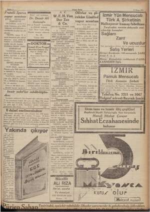    il 2 Sahile. 3 © ÇÜlusal Birlik) 17 Nisan 9377. Fratelli Sperco Sess N. V. Olivier ve şü- | e ayaz < vapur acentası) 5” çi