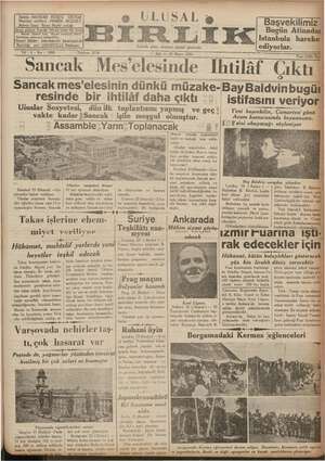 Ulusal Birlik (İzmir) Gazetesi 25 Mayıs 1937 kapağı