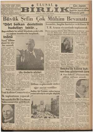 Ulusal Birlik (İzmir) Gazetesi 27 Mayıs 1937 kapağı
