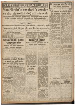  Sahife 4 PRE r (Ulusal Birlik) “Von Nöraht” ın seyahati Yugoslav ya dış siyasetini değiştirmiyecek | Peti Pariziyen gazetesi,