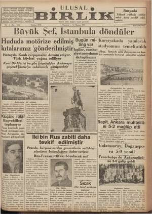 Ulusal Birlik (İzmir) Gazetesi 14 Haziran 1937 kapağı