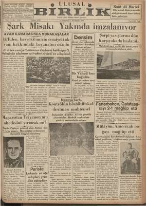 Ulusal Birlik (İzmir) Gazetesi 28 Haziran 1937 kapağı