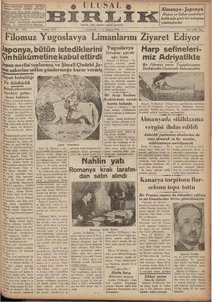 Ulusal Birlik (İzmir) Gazetesi 24 Temmuz 1937 kapağı