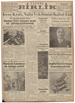 Ulusal Birlik (İzmir) Gazetesi 26 Temmuz 1937 kapağı