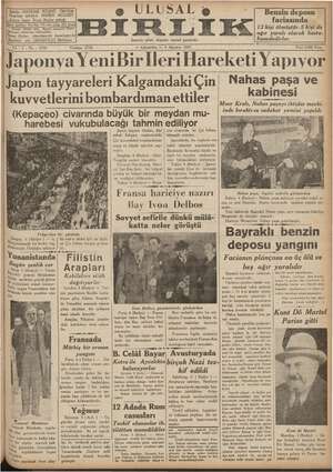 Ulusal Birlik (İzmir) Gazetesi 4 Ağustos 1937 kapağı
