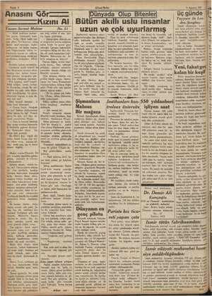    Sahife 2 Anasını Gor ———— Kızını Al Yazan: Sermet Muhtar No. 51. h tarafeyne muh. e ie MR in yi Hü; mükem: © mel! eğ sonra,