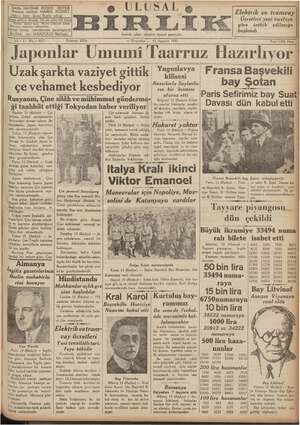Ulusal Birlik (İzmir) Gazetesi 12 Ağustos 1937 kapağı