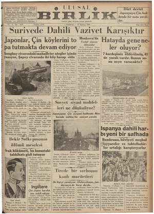 Ulusal Birlik (İzmir) Gazetesi 14 Ağustos 1937 kapağı