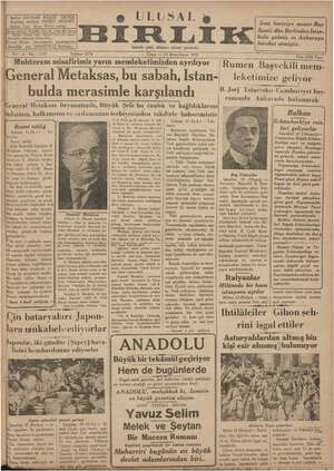 Ulusal Birlik (İzmir) Gazetesi 22 Ekim 1937 kapağı