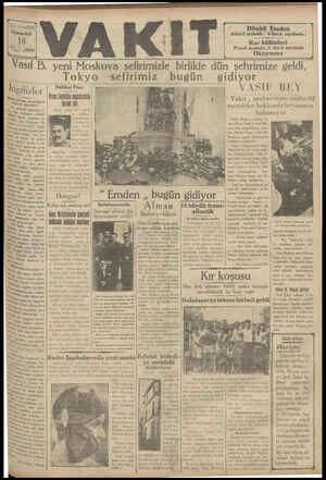 Vakit Gazetesi 16 Şubat 1929 kapağı