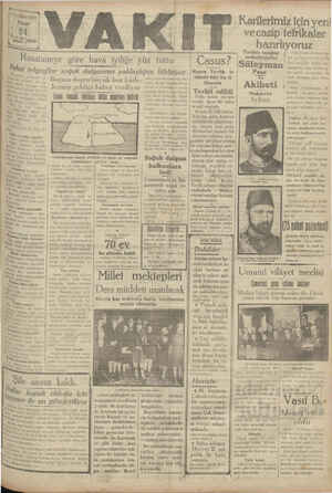 Vakit Gazetesi 24 Şubat 1929 kapağı