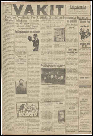 Vakit Gazetesi 26 Şubat 1929 kapağı