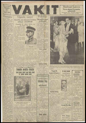 Vakit Gazetesi 27 Şubat 1929 kapağı
