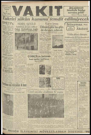 Vakit Gazetesi 4 Mart 1929 kapağı