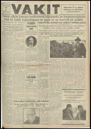 Vakit Gazetesi 5 Mart 1929 kapağı
