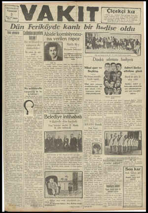 Vakit Gazetesi 9 Mart 1929 kapağı