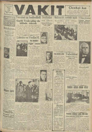 Vakit Gazetesi 10 Mart 1929 kapağı