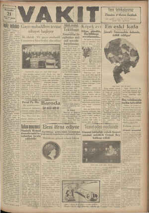 Vakit Gazetesi 21 Mart 1929 kapağı