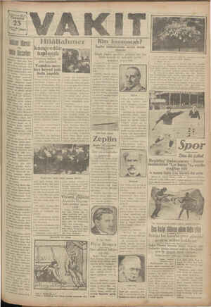 Vakit Gazetesi 23 Mart 1929 kapağı
