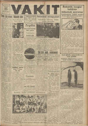 Vakit Gazetesi 29 Mart 1929 kapağı