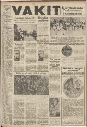 Vakit Gazetesi 30 Mart 1929 kapağı