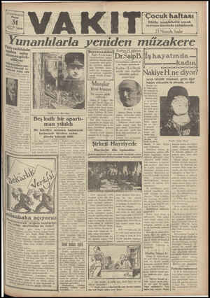 Vakit Gazetesi 31 Mart 1929 kapağı