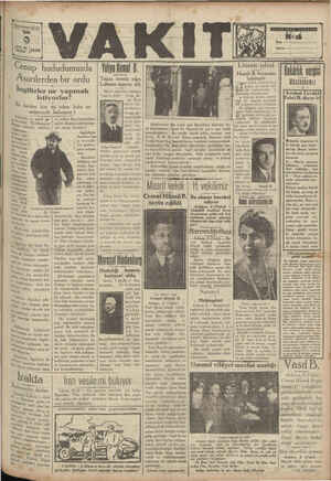 Vakit Gazetesi 9 Nisan 1929 kapağı