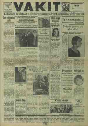 Vakit Gazetesi 11 Nisan 1929 kapağı