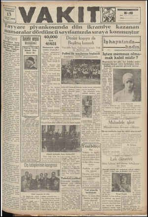 Vakit Gazetesi 13 Nisan 1929 kapağı