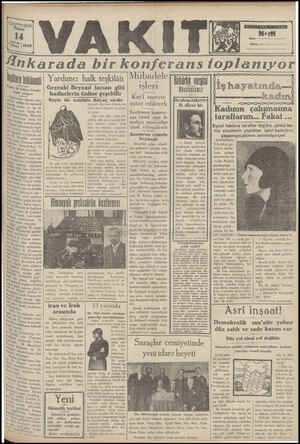 Vakit Gazetesi 14 Nisan 1929 kapağı